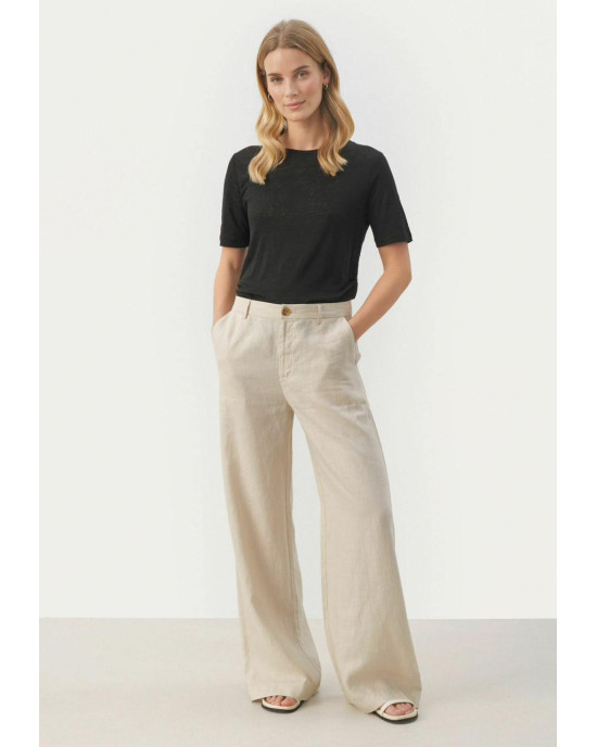 Stradivarius Pants, Linen Baige For Women's