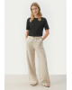 Stradivarius Pants, Linen Baige For Women's