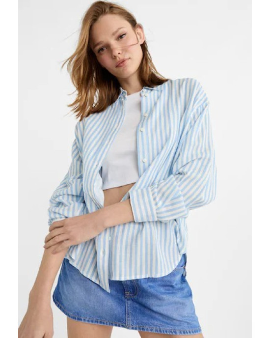 Linen Striped Shirt For Women's