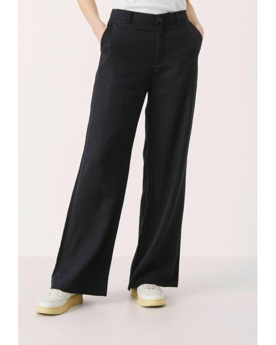 Stradivarius Pants, Linen Black For Women's