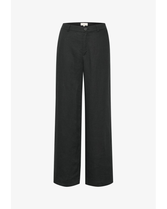 Stradivarius Pants, Linen Black For Women's