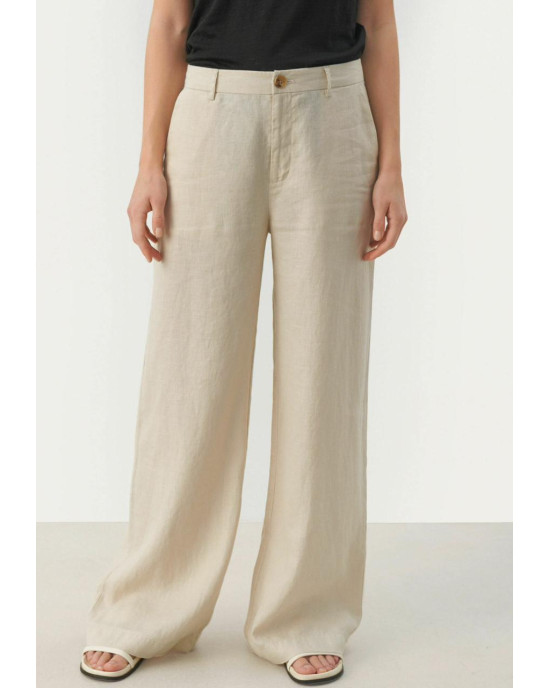 Stradivarius Pants, Linen Baige For Women's