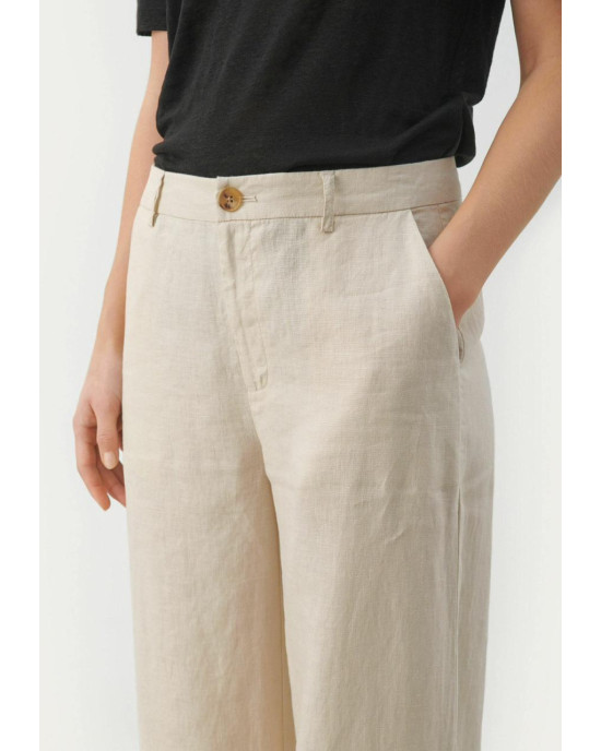 Stradivarius Pants, Linen Baige For Women's