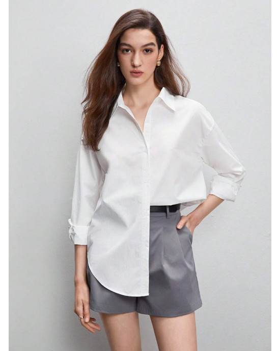 Stradivarius Shirt, Oversized Cotton Shirt For Women's