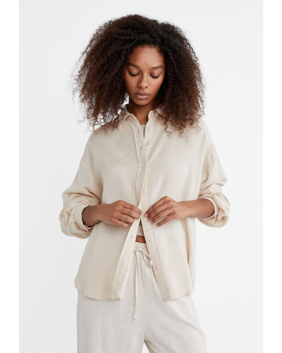 Stradivarius Shirt, Linen Shirt For Women's