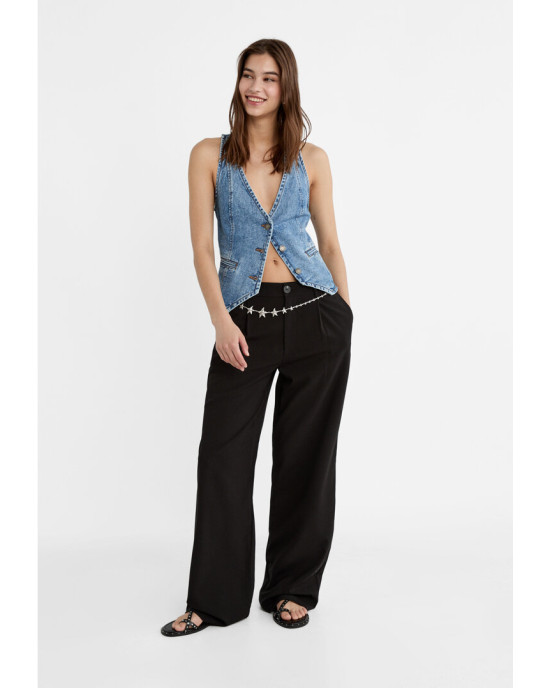 Stradivarius Trouser, Smart Straight-Leg Trouser For Women's