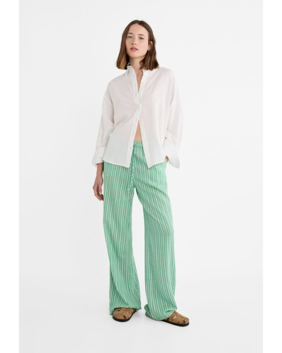 Stradivarius Shirt, Linen Shirt For Women's