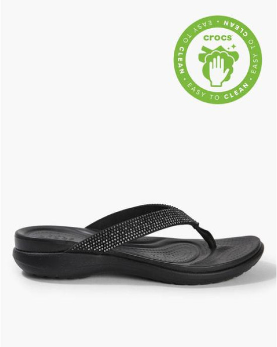 Crocs Slipper, Black Strappy Flip-Flops