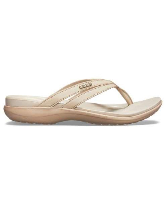 Crocs Slipper, Baige Strappy Flip-Flops