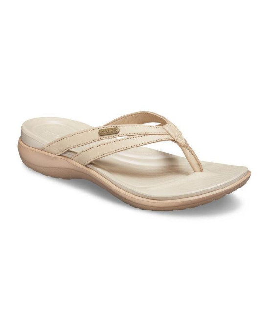 Crocs Slipper, Baige Strappy Flip-Flops