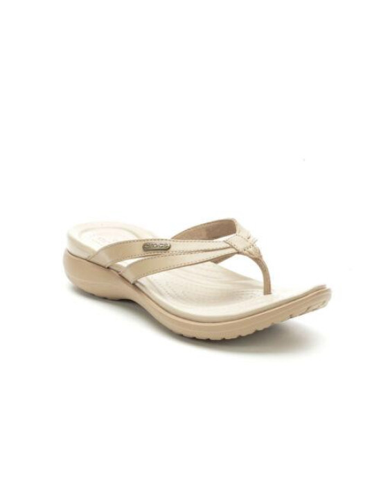 Crocs Slipper, Baige Strappy Flip-Flops